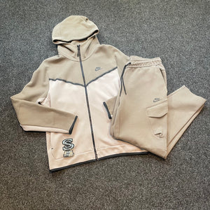 Nike tracksuit cream best sale