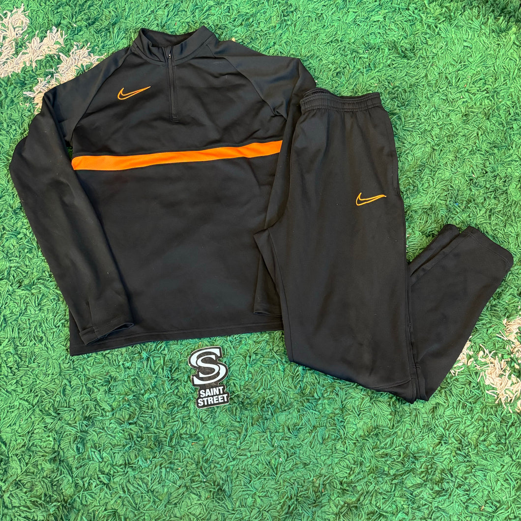 Nike black orange tracksuit hotsell