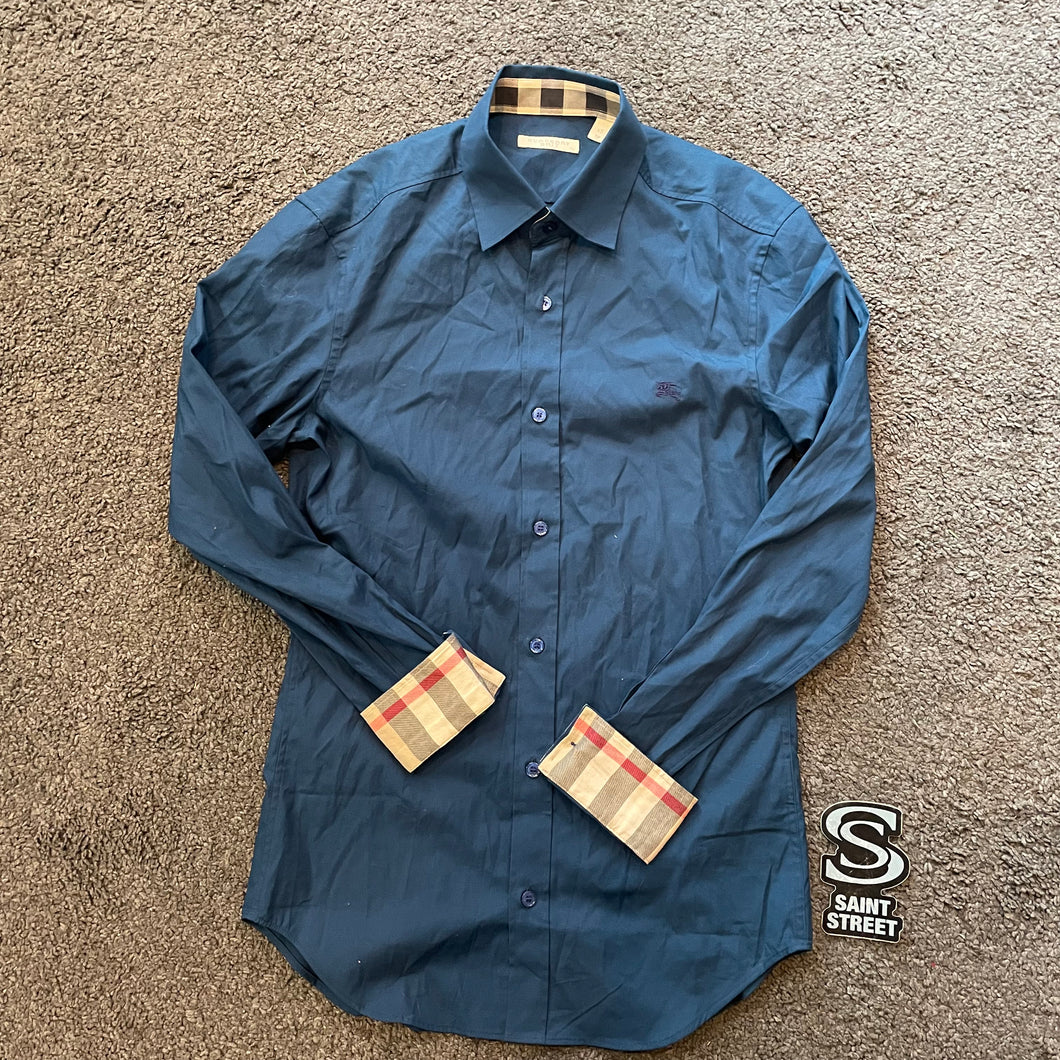 Burberry Long Sleeve Shirt Navy